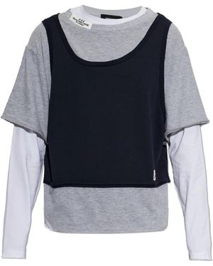 DSquared² T-Shirt Van Gecombineerde Stoffen - Blauw