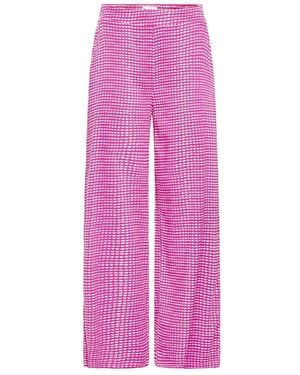Ichi Broeken ,Roze ,Polyester Ihkate Wijde Broek