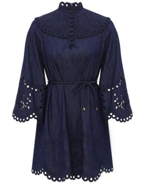 Zimmermann Kleedjes ,Blauw ,Denim Coco Geborduurd Denim Jurk