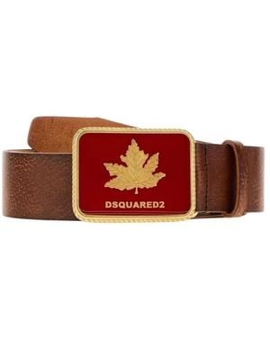 DSquared² Accessoires ,Bruin ,Leer Canadian Heritage Belt - Rood