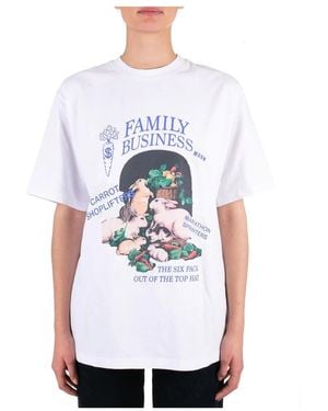 MSGM Gekreide Katoenen T-Shirt - Wit