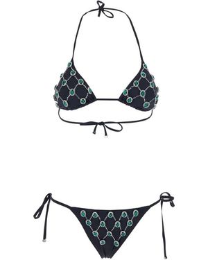 VENUJA Badmode ,Zwart ,Triangle Bikini - Wit