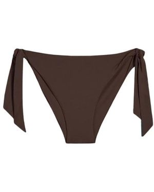Max Mara Badmode ,Bruin ,Ademende Bikini Bottoms Met Zijstrikken