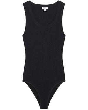Alaïa Ärmelloser Gerippter Strick-Body - Blau