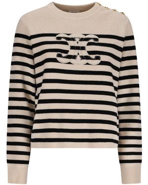 Celine Triumph Ronde Hals Sweater - Zwart
