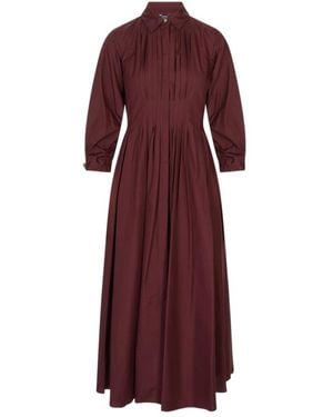 Max Mara Katoenen Poplin Jurk - Rood