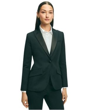 Brooks Brothers Stretch Wool Blend Tuxedo Jacket - Green