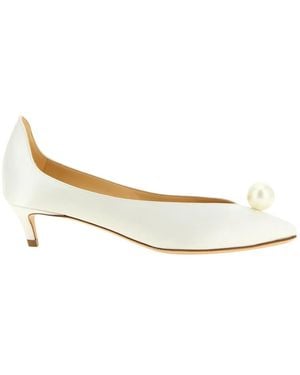 Magda Butrym Satin-Pumps Mit Perlenbesatz - Weiß
