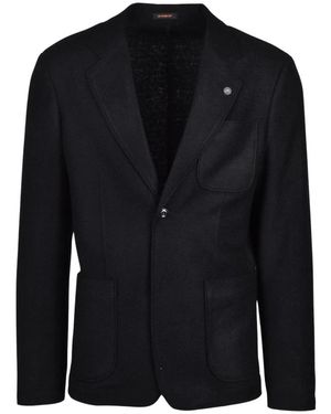 Officina 36 Jassen ,Zwart ,Wol Blazer Stondato