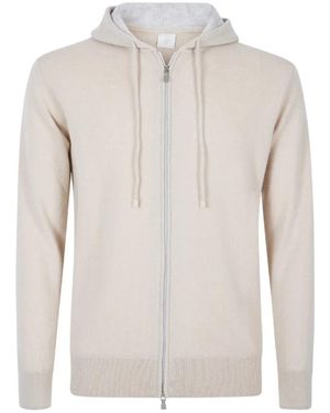 Eleventy Truien & Vesten ,Kasjmier Maglia Full Zip Cappuccio - Grijs