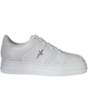 Cesare Paciotti Weiße Low-Top-Sneaker - Grau