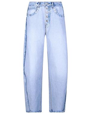 Alexander Wang Jeans ,Blauw ,Inverted Blow Up Emboss Logo Jeans