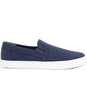 Timberland Blaue canvas slip-on schuhe