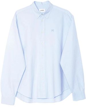Soulland Vit Button Down Oxford Shirt - Blau