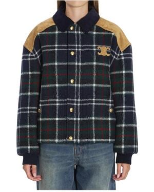 Celine Wolljacke Im Shetland-Tartan-Muster - Schwarz