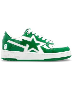 A Bathing Ape Schoenen ,Groen ,Leer Logo Sportschoenen