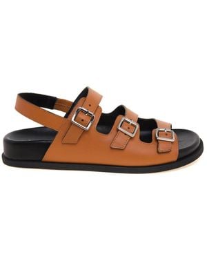 Guglielmo Rotta Flat Sandals - Brown