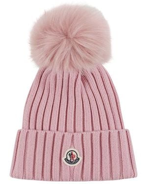 Moncler Accessoires ,Roze ,Tricot Beanie