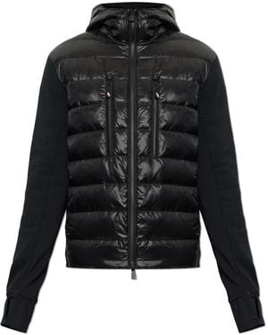 Moncler Jassen ,Zwart ,Wol Wollen Jas Met Donsgevoerde Voorzijde