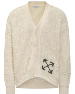 Off-White c/o Virgil Abloh Truien & Vesten ,Wol Wollen Cardigan - Wit