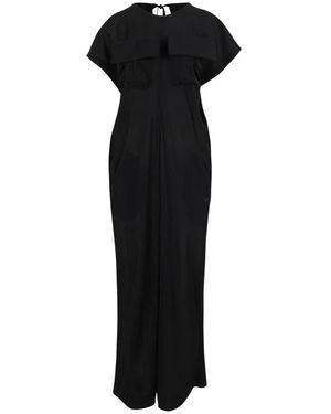 Y-3 Jumpsuits & Playsuits ,Zwart ,Linnen Jumpsuit Met Wijde Mouwen