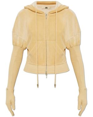 KNWLS Hoodies & Sweatvesten ,Geel ,Leer Velour Sweatshirt Paris - Naturel