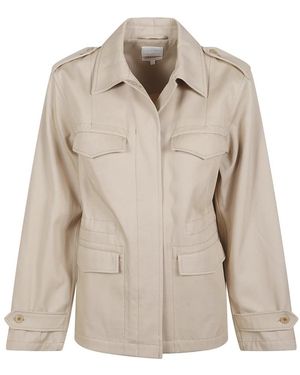 A.P.C. Jassen ,Leer Getailleerd Safari Jasje - Naturel