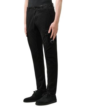 C.P. Company Broeken ,Zwart ,Katoen Slim Fit Stretch Cotton Cargo Broek