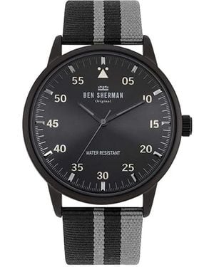 Ben Sherman Analoge stoffuhr, edelstahlgehäuse - Schwarz