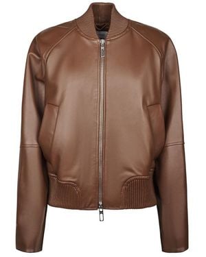 Sportmax Jassen ,Bruin ,Leer Spxamour Bomber
