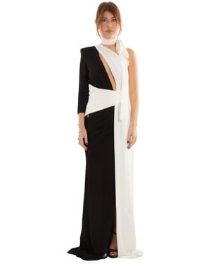 Babylon Zweifarbige Viskosekleid - Schwarz