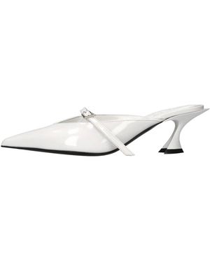 Mugler Heeled Mules - Blanco
