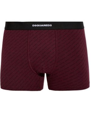DSquared² Ondergoed ,Rood ,Katoen Katoenen Boxer Briefs Met Monogram