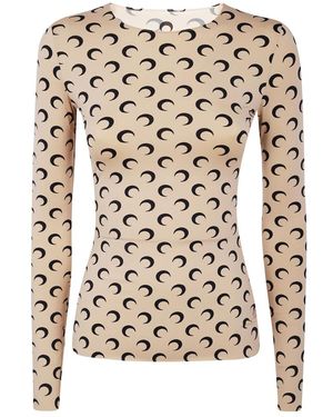 Marine Serre Long Sleeve Tops - Bruin