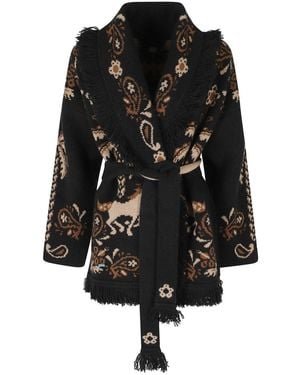 Alanui Truien & Vesten ,Zwart ,Katoen Island Roots Foulard Cardigan