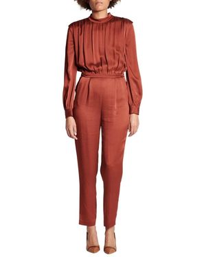 Veronica Beard Jumpsuits & Playsuits ,Bruin ,Polyester Baksteenkleurige Jumpsuit Voor Modebewuste Vrouwen - Rood