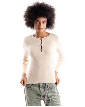 H2O Ronde Hals Gebreid - Naturel
