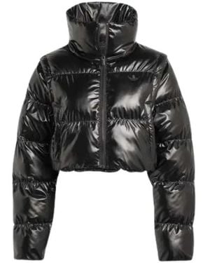 adidas Shiny Convertible Cropped Puffer Jacket - Black