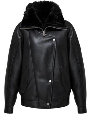 V S P Faux Fur & Shearling Jackets - Black
