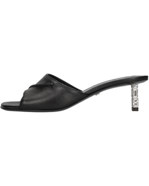 Gcds Leren Logo Ketting Sandalen - Zwart