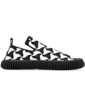 Bottega Veneta Ripple Knit Jacquard Trainers - Black