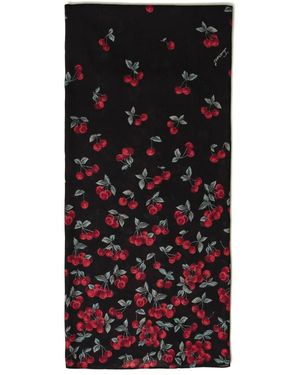 Twinset Accessoires ,Veelkleurig ,Wol Cherry Print Sjaal - Zwart