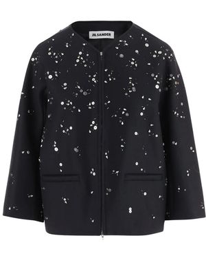 Jil Sander Wolljacke Mit Metallic-Details - Schwarz