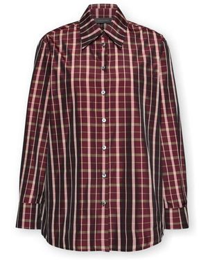 Elena Miro Overhemden ,Rood ,Polyester Tartan Tafteshirt