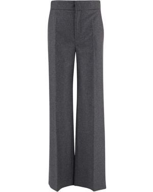 Sa Su Phi Broeken ,Grijs ,Wol Tailored Wool And Cashmere Pants