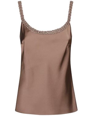 D.exterior Sleeveless Tops - Brown