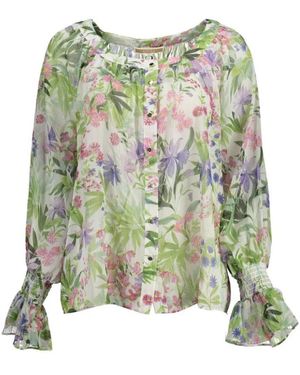Kocca Groene Polyester Shirt Met Wijde Halslijn