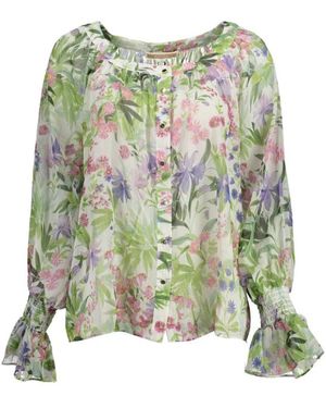Kocca Groene Polyester Shirt Met Wijde Halslijn