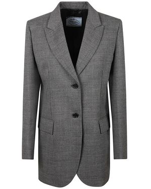 Prada Driekslogo Wol Blazer - Grijs