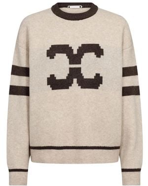 co'couture Trui Met Ronde Hals - Naturel